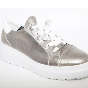Ara Pewter Metallic Silver Women's Sneakers 42